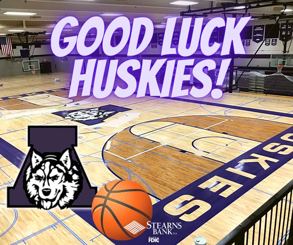 Good luck to the <a href="/ISD745/">Albany Area Schools</a> girls basketball team in the Class 2A state championship game against the <a href="/ProvidenceLions/">Providence Academy</a> at 3 p.m. Friday at <a href="/TargetCenterMN/">Target Center</a> in Minneapolis. Go and get the job done! Go Huskies!

#MSHSL #PurplePride

Stearns Bank - Member FDIC.