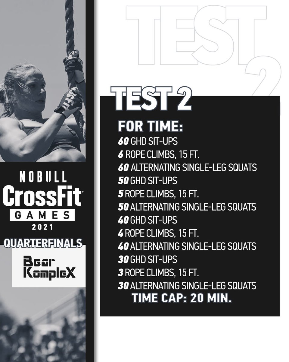 CrossFitGames's tweet photo. Visit https://t.co/Yx6TrO92I8 for full details of each test as well as workout standards and scorecards. #CFGQ https://t.co/nvPCnwaIFl