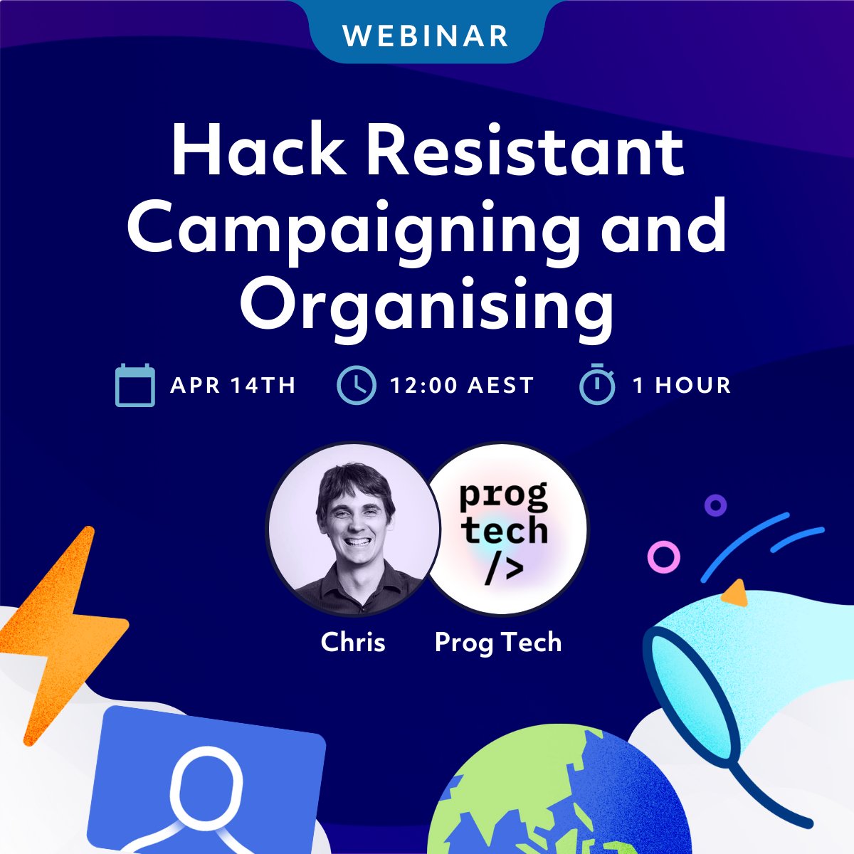 raisely's tweet image. It&apos;s #webinar season! Yes, we have another next week but this time it&apos;s all about #nonprofitsecurity 👮🏽‍♂️ 🕵🏼‍♀️ Learn how to avoid a #hack and secure your data 🔐 eventbrite.com.au/e/hack-resista…