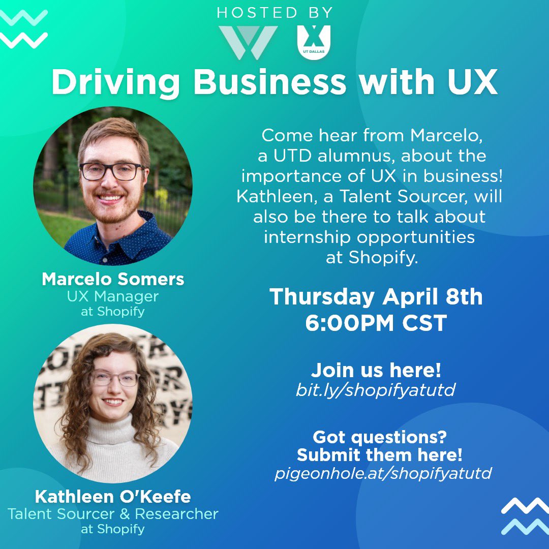 Join our event Driving Business with UX happening now!!! bit.ly/shopifyatutd