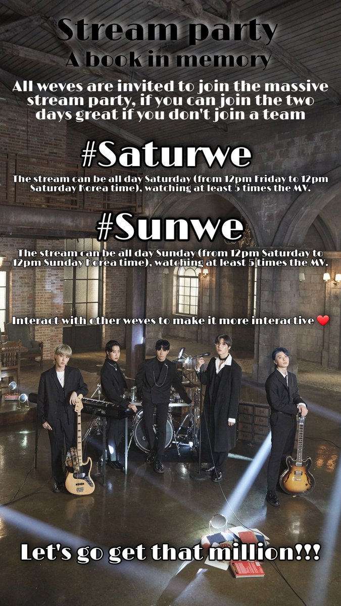 Lina_weve's tweet photo. Weves join the stream party and let's get abim to the million ๐
Share or rt to make a massive stream
Weves รบnanse al stream party y hagamos que abim llegue al millรณn โค๏ธ Comparta o rt para hacer un stream masivo
#onewe #Saturwe #Sunwe https://t.co/7hIlCRkZDe
