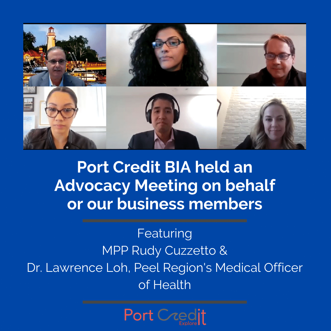 Portcreditbia's tweet photo. On March 30th, 2021, the Port Credit BIA held an advocacy meeting with Peel Region's Medical Officer of Health Dr. Lawrence Loh and MPP @RudyCuzzetto.
Click here to watch the full video: https://t.co/oRl5B9FtdO.
#Advocacy #ShopLocalPortCredit #BusinessesArePeople #PortCredit https://t.co/cZOhuN18RY