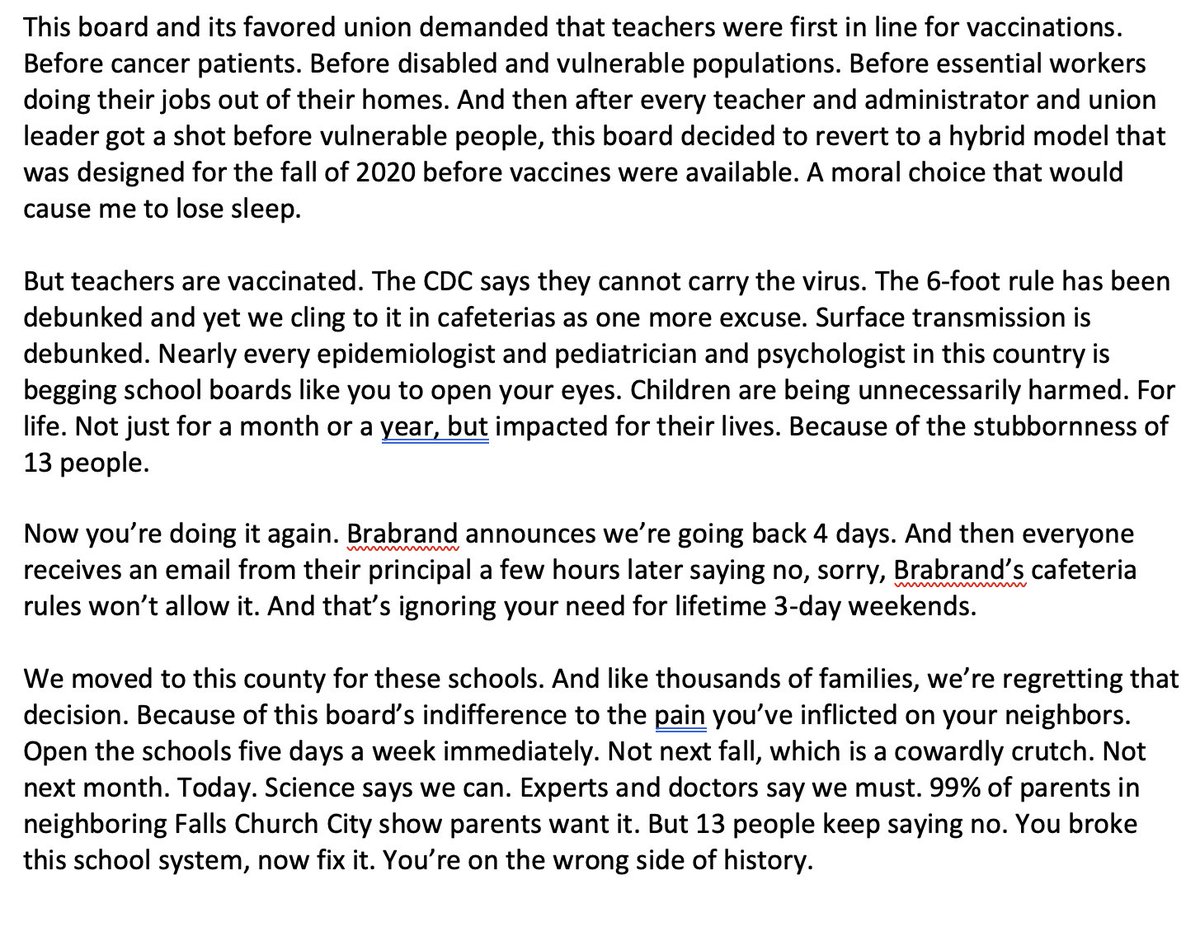 Tonight I spoke at the Fairfax County School Board meeting. Here is what I said: