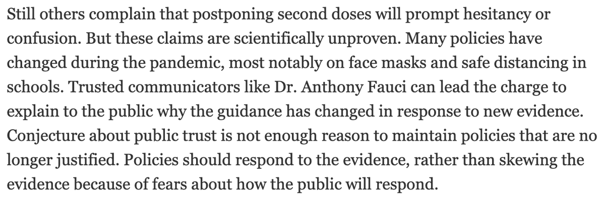 44/ I worry about complicating vaccine rollout. The President’s Emergency Plan for AIDS Relief  https://www.state.gov/pepfar/  was in part successful in scaling up treatment for HIV in sub-Saharan Africa was that it was based on simple protocolized treatment algorithms.