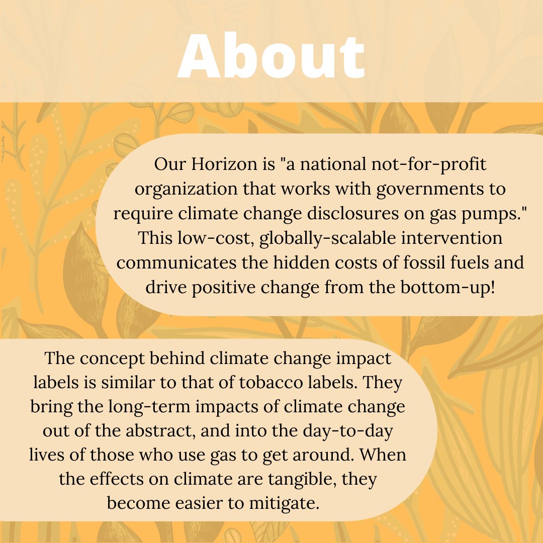 Climate_Break's tweet photo. @OurHorizonOrg, a national non-for-profit organization, is putting climate change labels on gas pumps! If you saw that label, would you think twice about fossil fuels? Check out the episode at https://t.co/rn6paIij1l or on Apple Podcasts to learn more! https://t.co/i0quwlB1cV