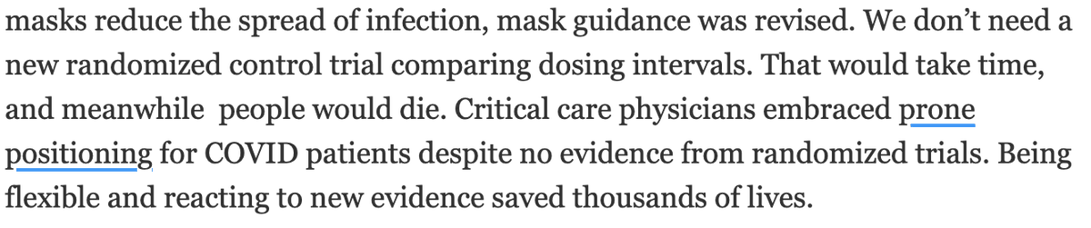 46/ I disagree with this. The assumption is that people would not die or be harmed by dose delay. We don't know that.