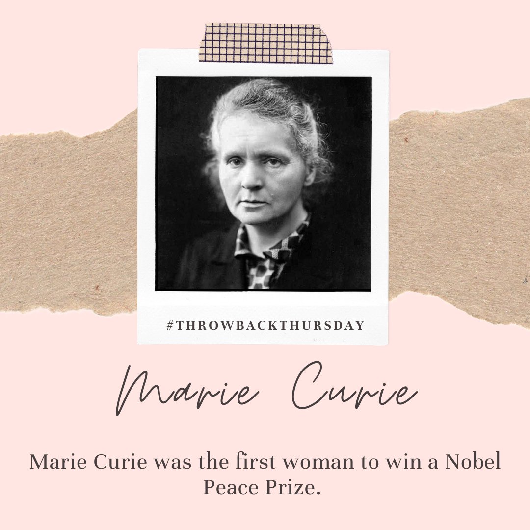 #throwback to when Marie Curie became the first woman to win a Nobel Peace Prize for her work in physics!

Learn more about her contributions on our Instagram and Facebook: linktr.ee/peelgems
