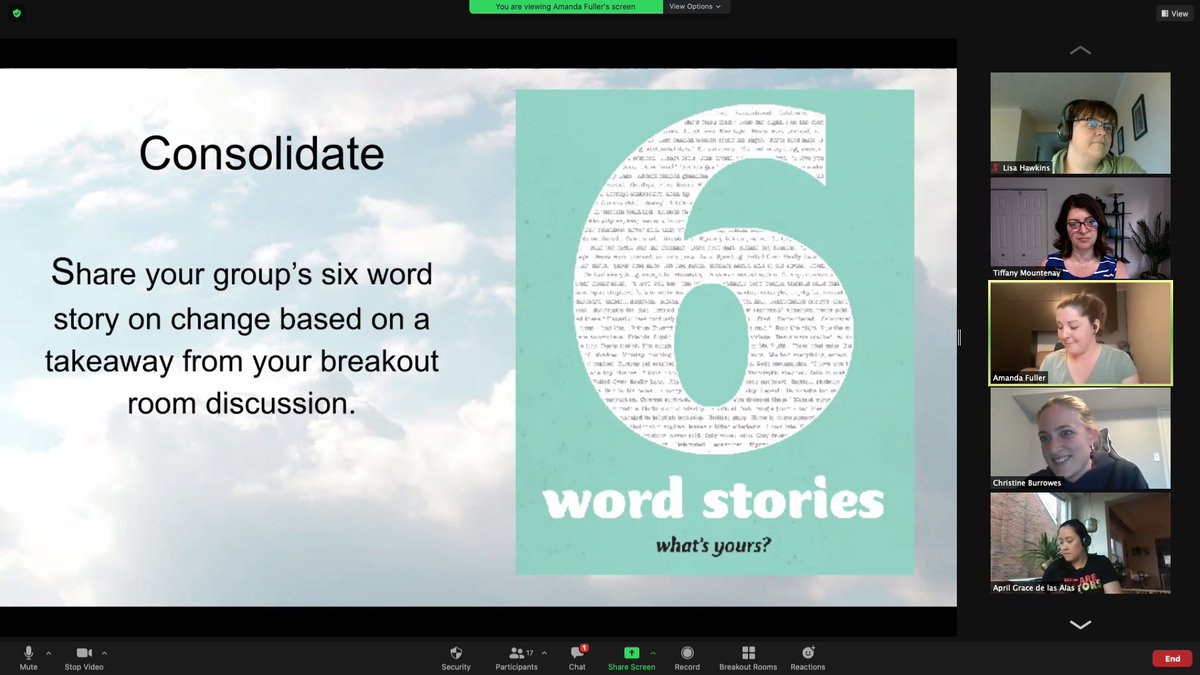 Sharing our 6 word stories about the nuance of change. Thx for leading a great discussion about "Leading In a Culture of Change" <a href="/RocknFraser/">Patricia Fraser</a> @amafuller @mrs_burrowes #OPCPQP
