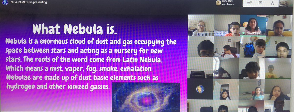 Loved listening to our first Genius Hour project this year! Thank you, Nila for teaching us all about Nebulae! <a href="/RLCPrincipal/">Diane Insari</a> <a href="/MouwRyan/">Ryan Mouw</a>