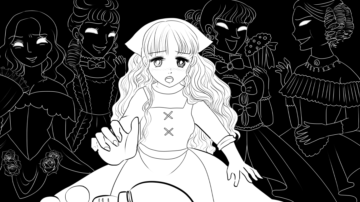 昨日描いた絵です(*'Д`)
恋の魔法とおまじない、イラストACさん素材ちびモブ会社員、昔話「つぐみひげの王様」ペン入れ、恋まほ5月カレンダー下ペン入れ 