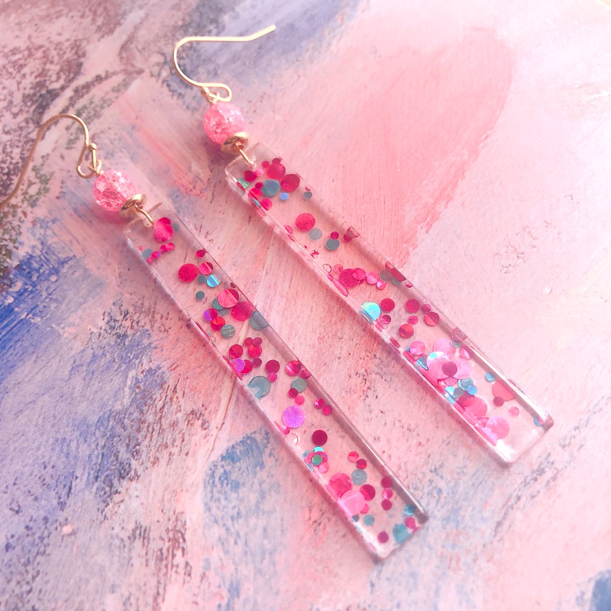 ヒプマイ らむちん ピンクとブルーグリーンのシュワシュワスパンコールが炭酸みたいに弾ける 一味 12月イデアズプチのイラスト