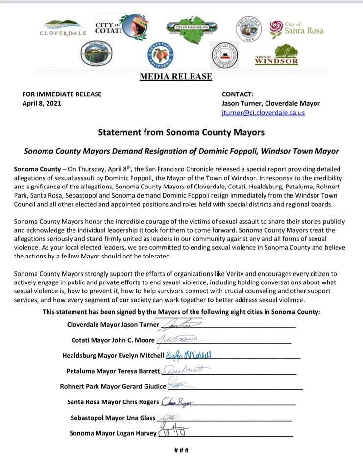 Brett Wilkison on Twitter "All of the other 8 mayors in Sonoma County