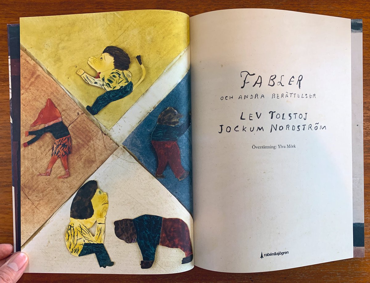 北欧の洋書店 エラマブックスさん@sundaybookroom のオンラインストアで見つけたJockum Nordströmの『Fabler och andra berättelser』が届いた。現地のサイトから購入するのはハードルが高いし、手に入ると思ってなかったので感激? トルストイの子どものための童話20作をアートで表現した作品。 