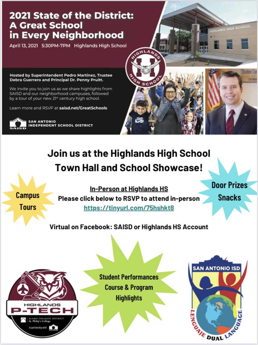 STEMHHS's tweet photo. Calling all families in the Owl Nation! Join us next week on Tuesday 4/13 at 5:30pm for our neighborhood school showcase featuring elementary, middle, academy, and high school programs. RSVP to attend in person or check out our live stream on Facebook. https://t.co/cjDK0CuZaG https://t.co/Tw3eUDMyG8