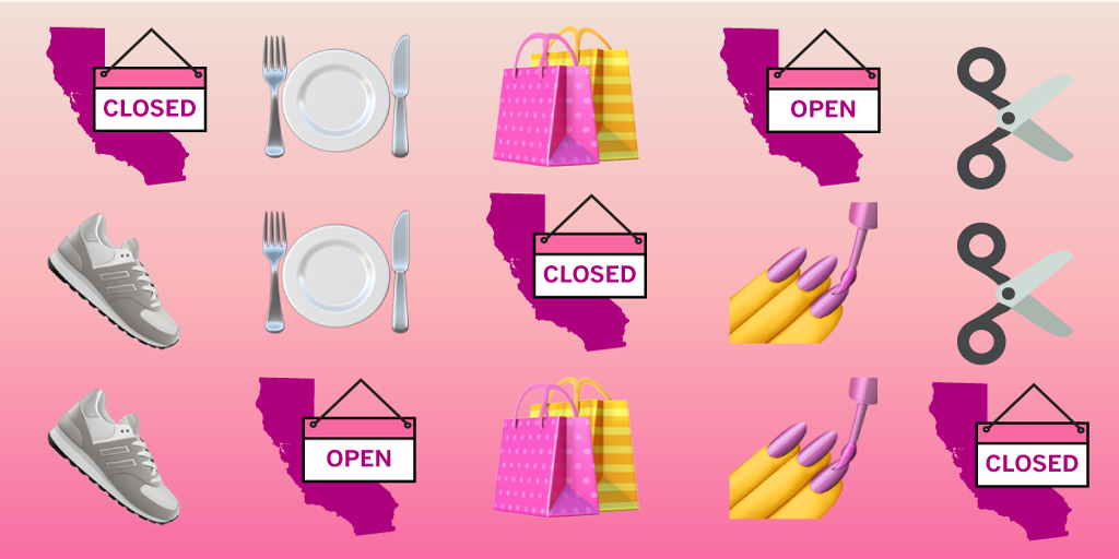  When California shut down in March 2020, it halted businesses and required people to stay home. Tens of thousands of businesses were ordered to close immediately, and most Californians were asked not to go out. https://www.latimes.com/projects/tracking-california-covid-closures-over-a-year