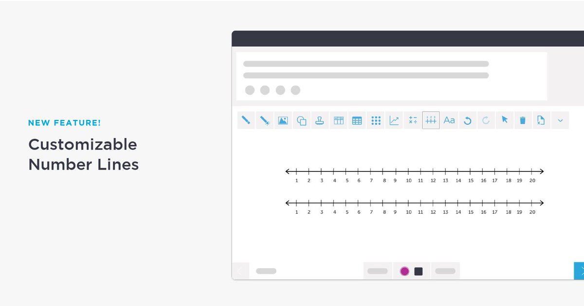 New Feature Alert! 📣📣  Now you can create number lines, choosing the starting and ending values and spacing. Students can select single or double number lines with a vertical or horizontal orientation.
