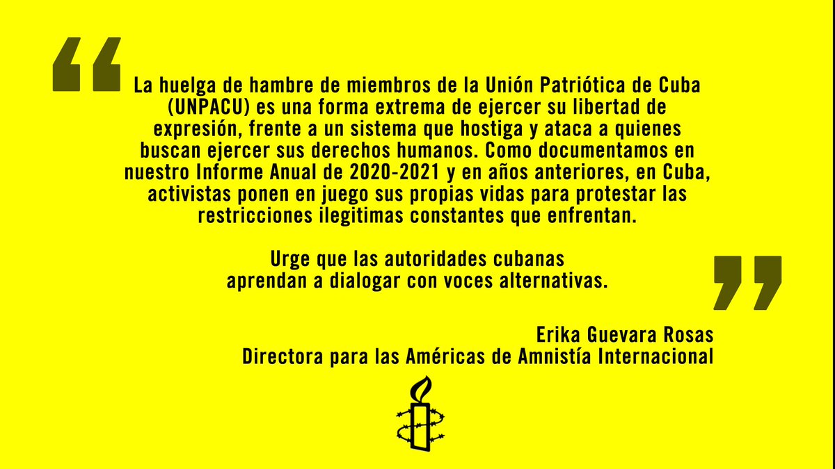 FelixLlerenaCUB's tweet photo. La Solidaridad con @jdanielferrer y los activistas aumenta!!Organizaciones tan prestigiosas como:
@CADAL
@CRdefenders
@CIVICUSespanol @people_in_need
@raceandequality
@RFKHumanRights
@FHLatinAmerica
@AmnistiaOnline
@OEA_oficial
Todos en solidaridad con los huelguistas!! https://t.co/HUa3f3Av4z