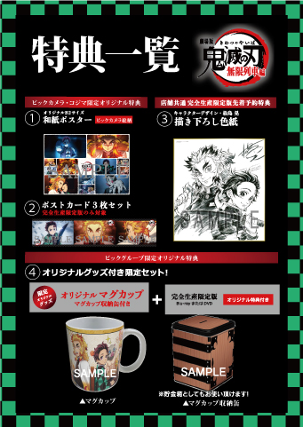 劇場版「鬼滅の刃」無限列車編 ビックカメラ特典マグカップ、ポスター