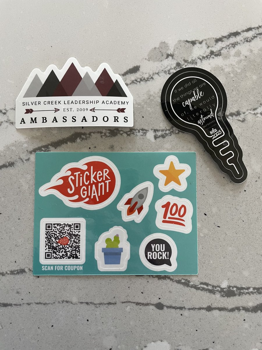 scla_president's tweet photo. Stickers have arrived for both our Ambassador Team and our incoming freshmen inductees! Thank you so much @stickergiant for the incredible stickers! Join us on Monday at 6pm for the Drive-By Induction Ceremony to get one! #stickers #stickergiant #scla #president #leadership https://t.co/xiHygAWVeX