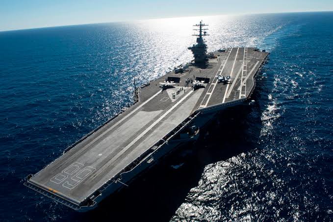 ENTER the US Navy's four Ford Class Super carriers: USS Gerald Ford, USS John F Kennedy, USS Enterprise and USS Dorris Miller.