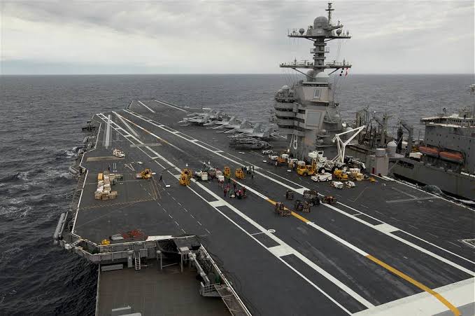 ENTER the US Navy's four Ford Class Super carriers: USS Gerald Ford, USS John F Kennedy, USS Enterprise and USS Dorris Miller.