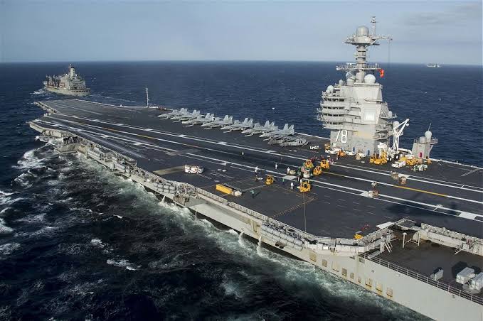 ENTER the US Navy's four Ford Class Super carriers: USS Gerald Ford, USS John F Kennedy, USS Enterprise and USS Dorris Miller.