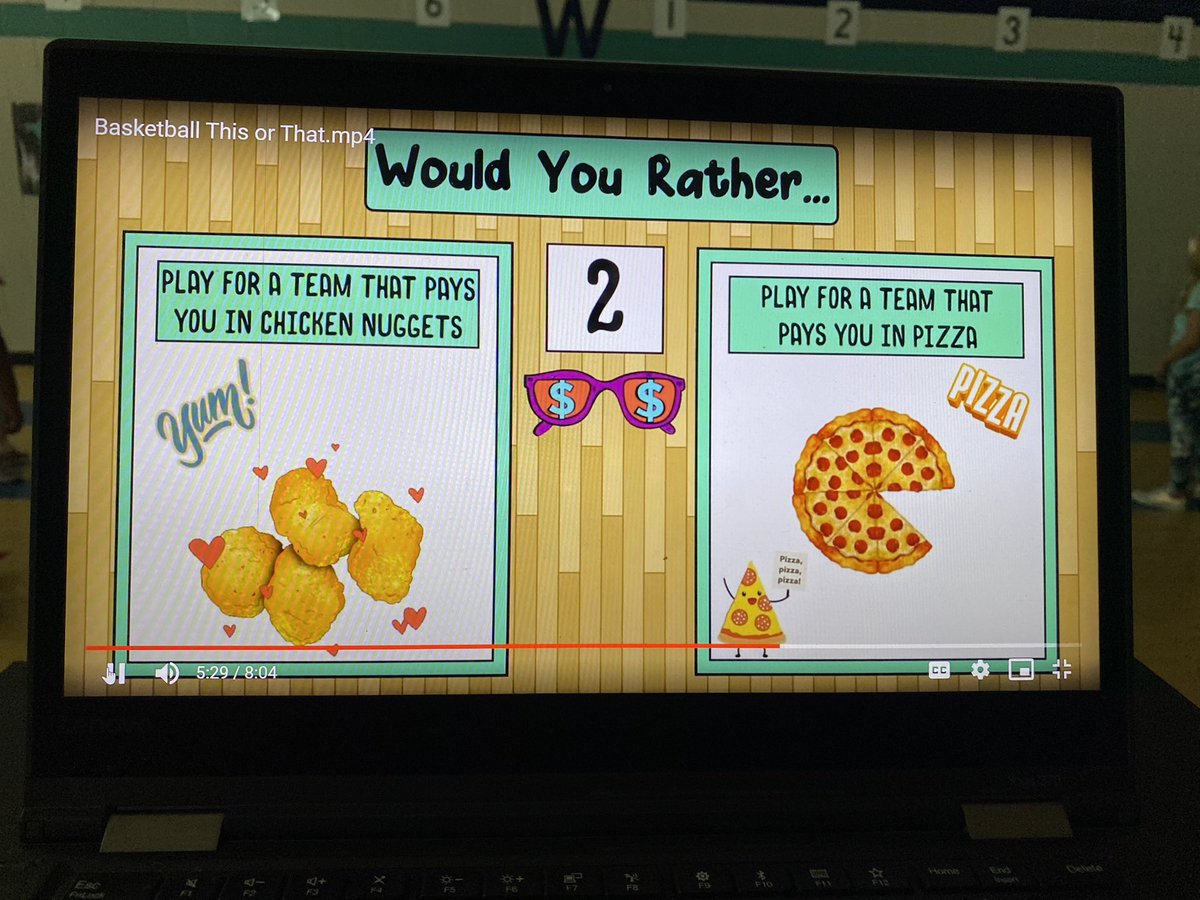 CoachLave2's tweet photo. This was the top question on our PE warm up today #pizza or #chickennuggets and the overall winner was....🍕🍕 @CFISDWells @CoachB_60 #thisorthat #PEfun https://t.co/bnGdITy63U