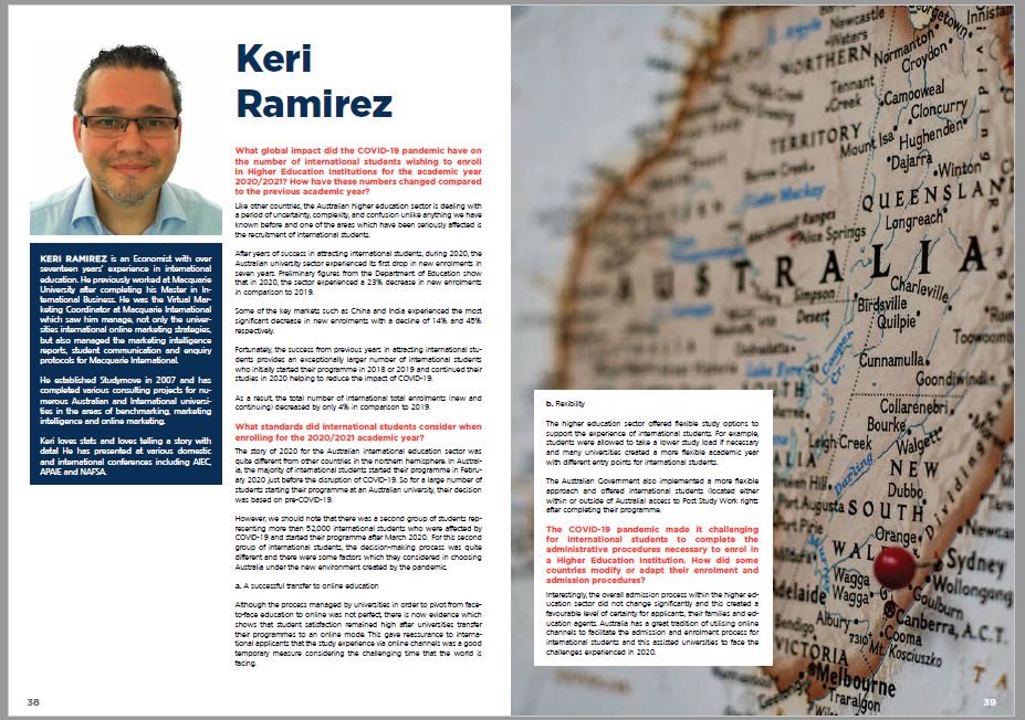 KeriRamirezMX's tweet photo. Very happy to share our views about the #recovery road for the #highereducation sector in Australia in the latest edition of #Worldbound here https://t.co/gMcA0ras95

Thank you to the team at @ucsc_int 
#internationaleducation https://t.co/HDHjrYrY6z