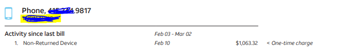 TTrabbit_A's tweet photo. @ATTHelp @ATTCustServ Charge me for the device I returned the device on 11/09/2020 (have receipt) but they charge me for non-return fees on my Feb Bill. Trying to resolve for over a month now but no able to help even the device was sold to someone else. Please do your work. https://t.co/sOG2X5X09R