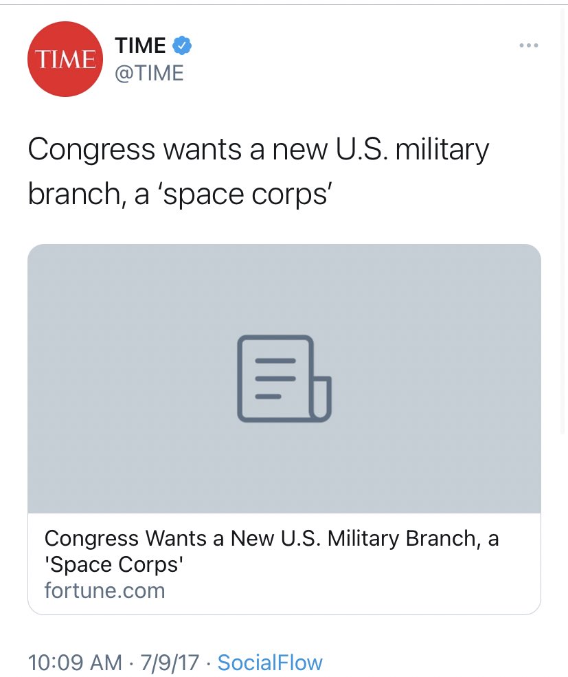 This was before Trump supported a Space military branch, or had even said anything about it at all. But it was all memory holed and a horrible bipartisan expansion of the military was turned into a wacky Trump eccentricity in the popular imagination