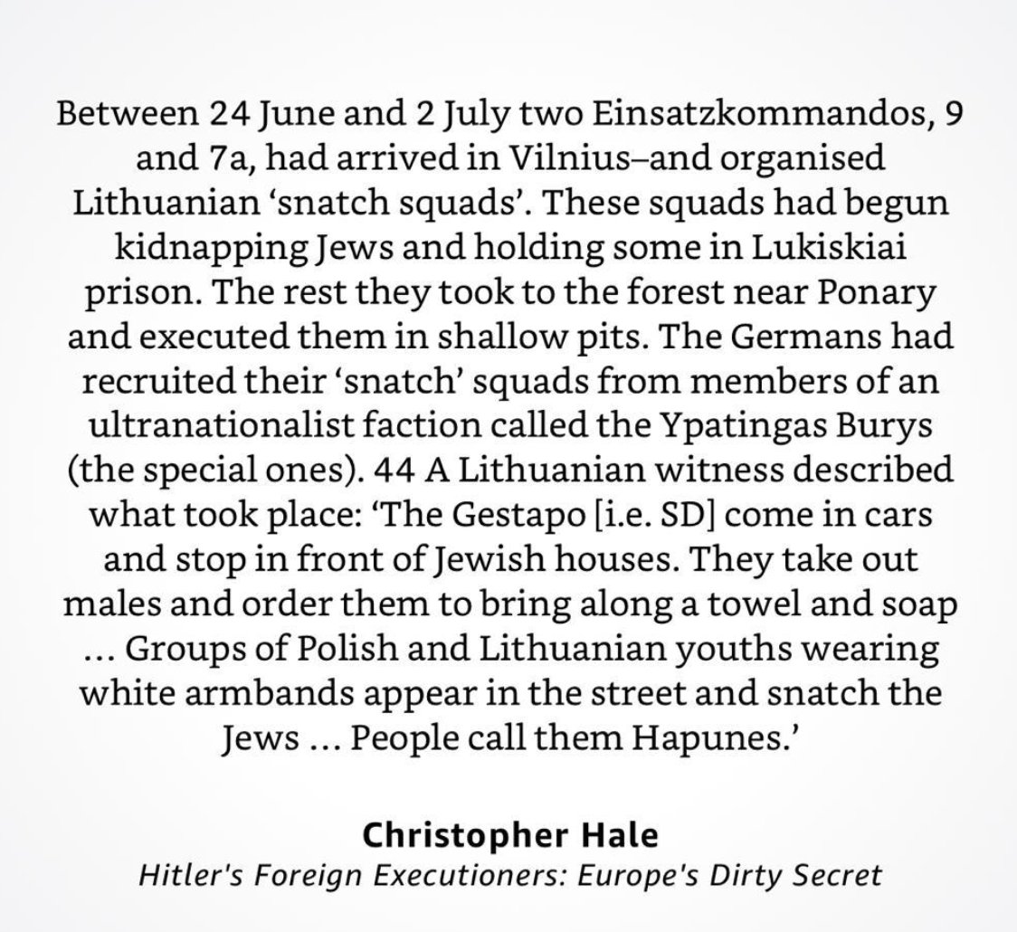 In the city of Kovno Lithuanians, acting "like Nazis" snatched Jews from the streets and murdered them.