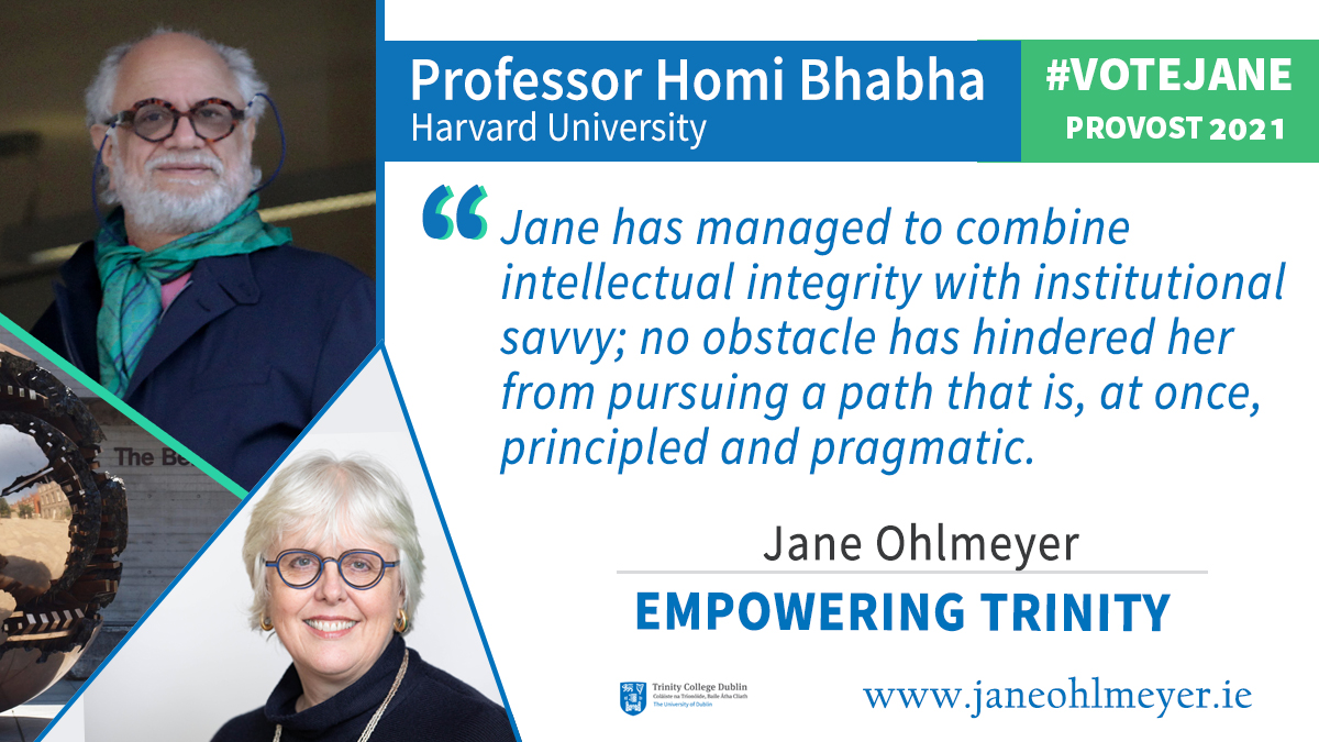 (10/17) In my roles as Chair of the IRC and a board member of many international organisations including, the Consortium of Humanities Centers and Institutes, I am a recognised advocate on the world stage for interdisciplinarity and research policy  #TCDProvost2021  #VoteJane.