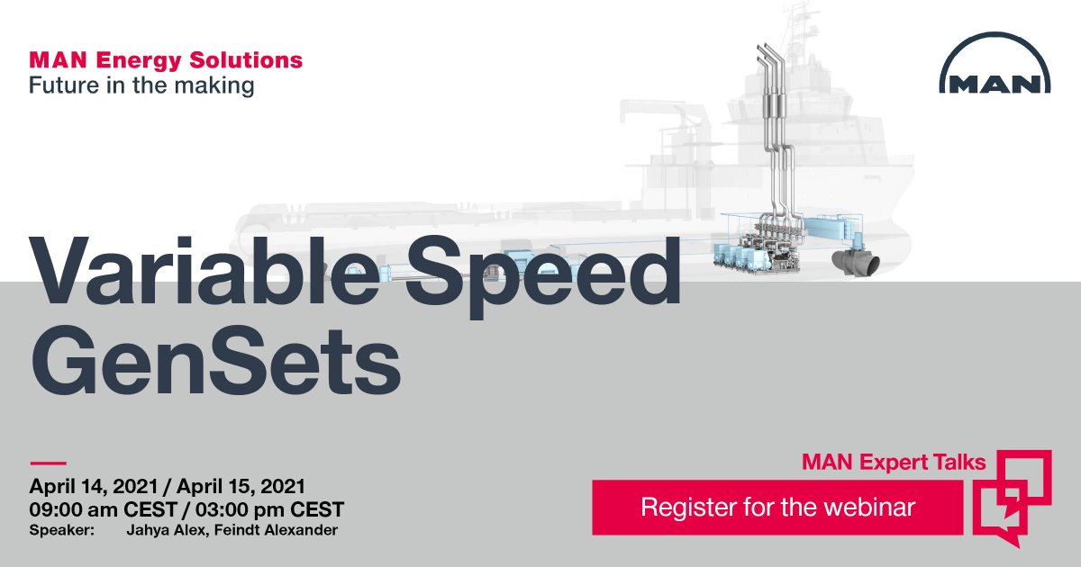 everllence_2025's tweet photo. Operating vessels safe, reliable and cost optimum is paramount to your daily business? If yes, join our webinar “Variable Speed GenSet" presented to you by Alex Jahya to receive valuable information on optimized solutions for vessels. #175D
Register here: https://t.co/3Aj7iPYZtP https://t.co/1Eapc9Shvb