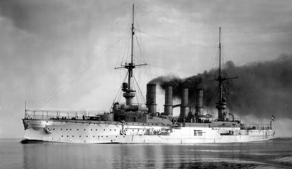 Armoured cruisers; First built in 1873 in Russia the Armoured Cruiser was designed to pack a punch against other cruisers but be able to escape a battleship and was defined by a thick armoured belt on the mid to upper hull. (SMS Scharnhorst pictured)