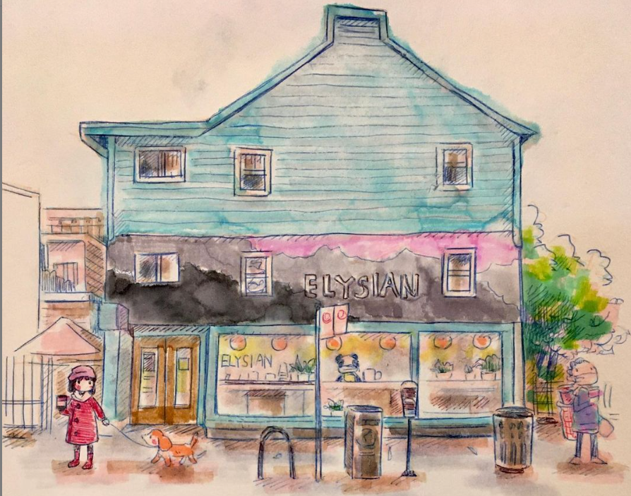 😍one of my favorite artist on instagram
IG mypicturebookcafe West Broadway’s lovely iconic cafe, @elysiancoffee Done with pen and ink 😊 #illustrator #sketch #urbansketchers #urbansketching #cafe #coffeeshop #vancouver #westbroadway #coffeelover #architecture