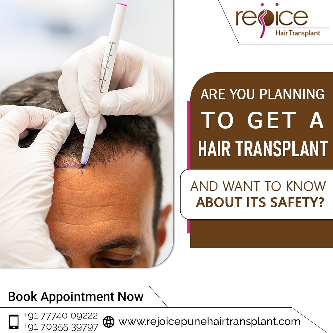 Are you planning to get a hair transplant and want to know about its safety? 

Learn More - rejoicepunehairtransplant.com
Book Appointment - 7774009222

#hairtransplant #hairtransplantation #hair #baldnesssolution #hairtransformation #hairtreatment #Rejoice #rejoicehairtransplant #pune