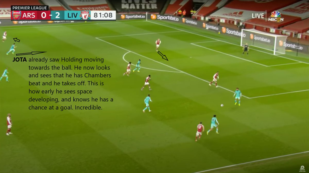 20/His awareness for space is on another level.This one is my favorite. Arsenal irresponsibly try to build out of the beck when being pressured rather than dump it into the space near midfield, bypassing the line of pressure.