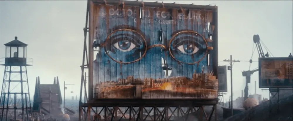 of the wall that says “The Power Broker is Watching” with glaring eyes below. It’s reminiscent of The Great Gatsby again, with Dr T. J. Eckleburg eyes watching over over the Valley of Ashes. Zemo states that they are “Judge, Jury and Executioner” of Madripoor.