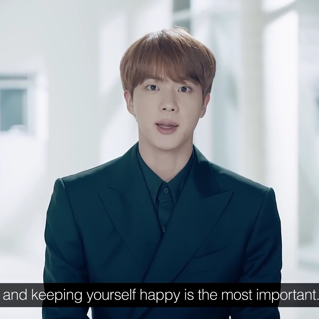seokjin wants to remind that we need to love ourselves :(