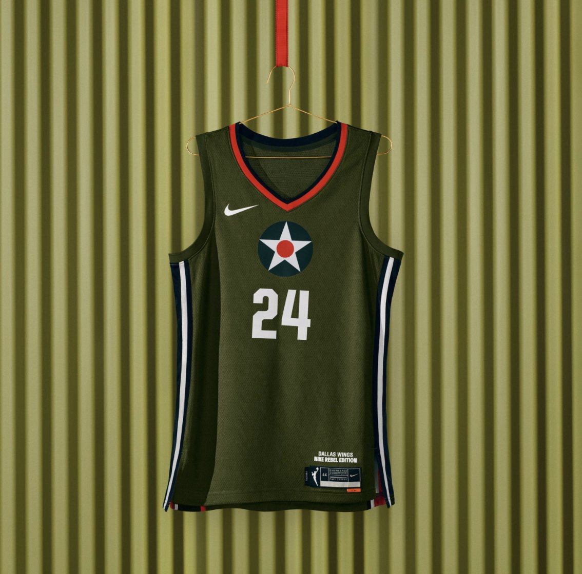 i can't get enough of the storytelling on these WNBA jerseys. it's just *chef's kiss*.

i'll start here: the Dallas Wings Nike Rebel Edition is inspired by the World War II P-40 Warhawk, a plane that was test-flown by Women Airforce Service Pilots (W.A.S.P.).