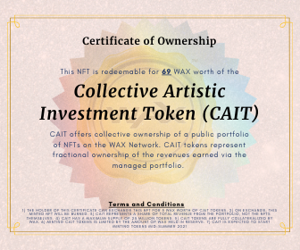 CAITtoken's tweet photo. https://t.co/o8JvHvGXmK
69! NICE! CAIT BACKED 1/1 #LEGENDARY NFT. DROP OPENS AT MIDNIGHT CST.
The Buyer will receive 8285.04 $CAIT Tokens as an immediate thank you for purchasing!
#NFT #nftcollector #atomichub #CAIT #WAXP #WEAX https://t.co/jgVvyruHFL
