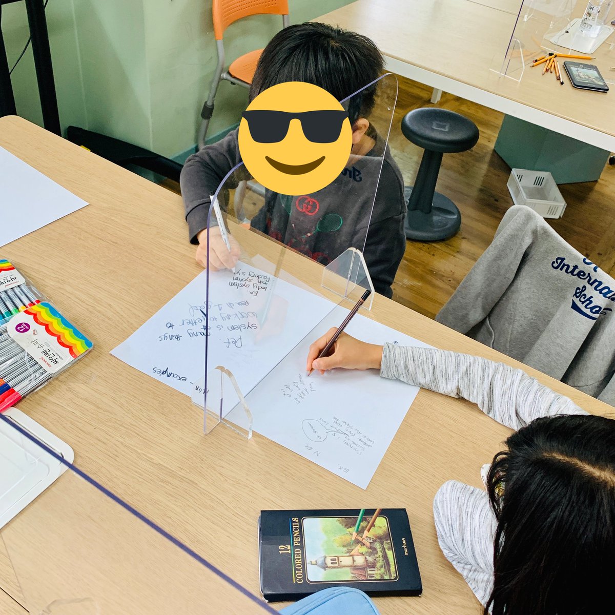 geronimo_mrs's tweet photo. Some creative Covid-friendly collaboration happening over @KIS_SeoulCampus in G4 🥰 I love how students keep finding ways to make the best of things by being flexible and adaptable! #kispride #physicalnotsocialdistancing https://t.co/6DdDQjsQGN