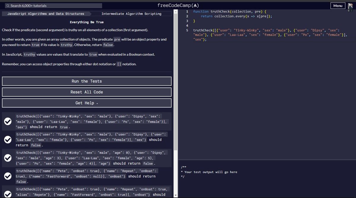 cpu_programmer's tweet image. I solved this #freeCodeCamp JavaScript challenge using Array.prototype.every()