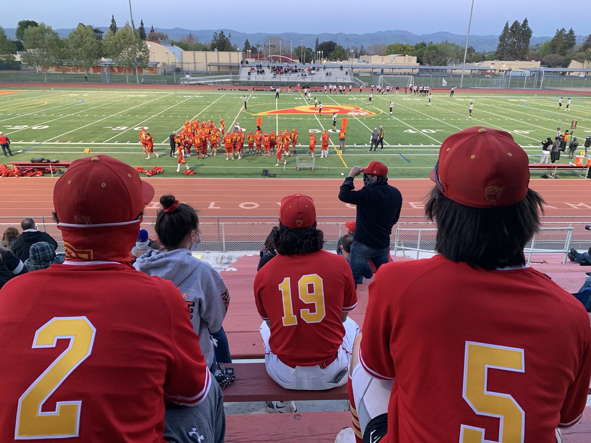 Supporting their brothers of the gridiron after a 21-1 win over Del Mar today.