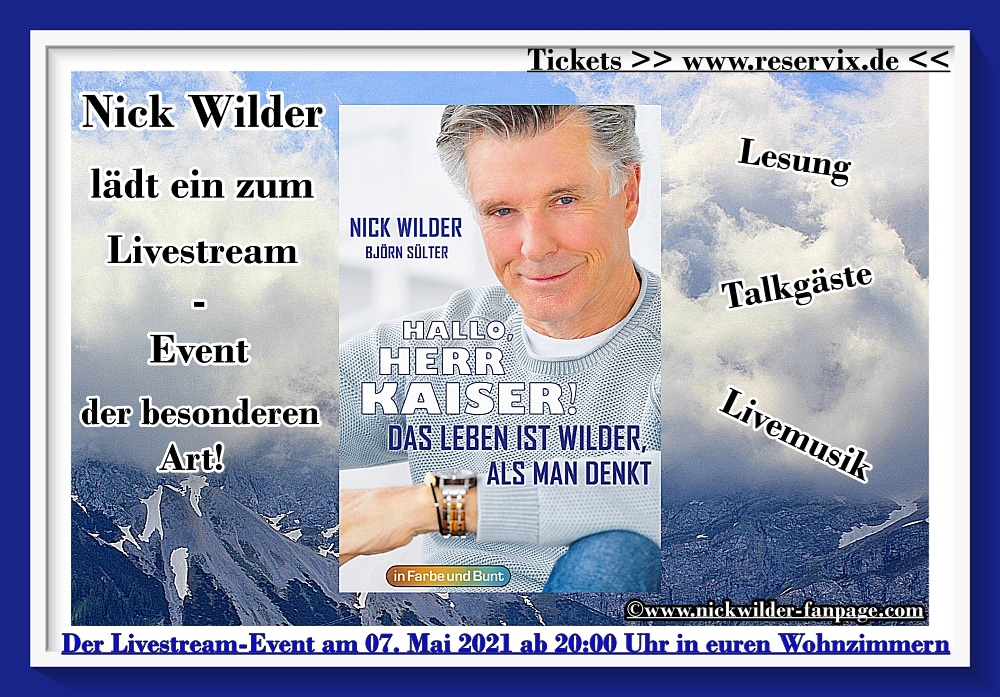 FanpageWilder's tweet photo. Ein Event das man nicht verpassen sollte. Von und mit the one and only @RealNickWilder versprochen, es wird ein toller Abend
#nickwilderofficial #nickwilder #herrkaiser #docsander #traumschiff #ting #schauspieler #daslebenistwilderalsmandenkt #Livestream #support #officialfanpage https://t.co/A3SsWfEBMh