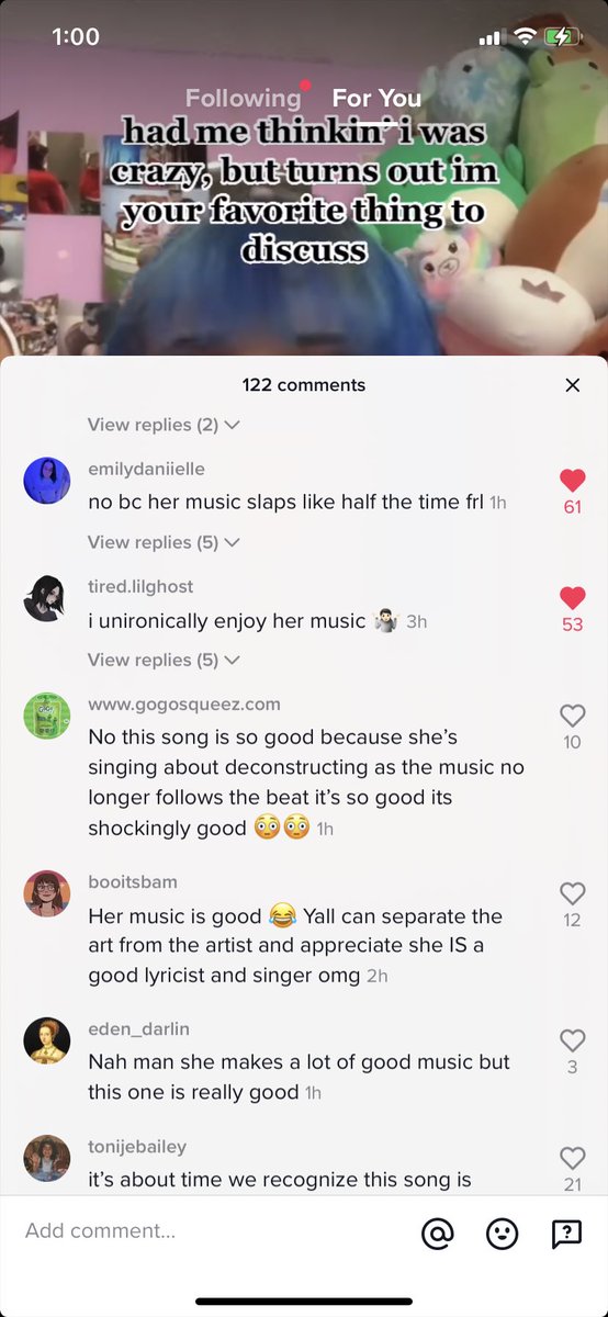 SweetTooth2003's tweet photo. Hi @GabbieHanna I just wanted to show you what I found on Tiktok :) Ikw you are changing your style a little but people still appreciate your older music 🖤 https://t.co/gOSvaHu36p