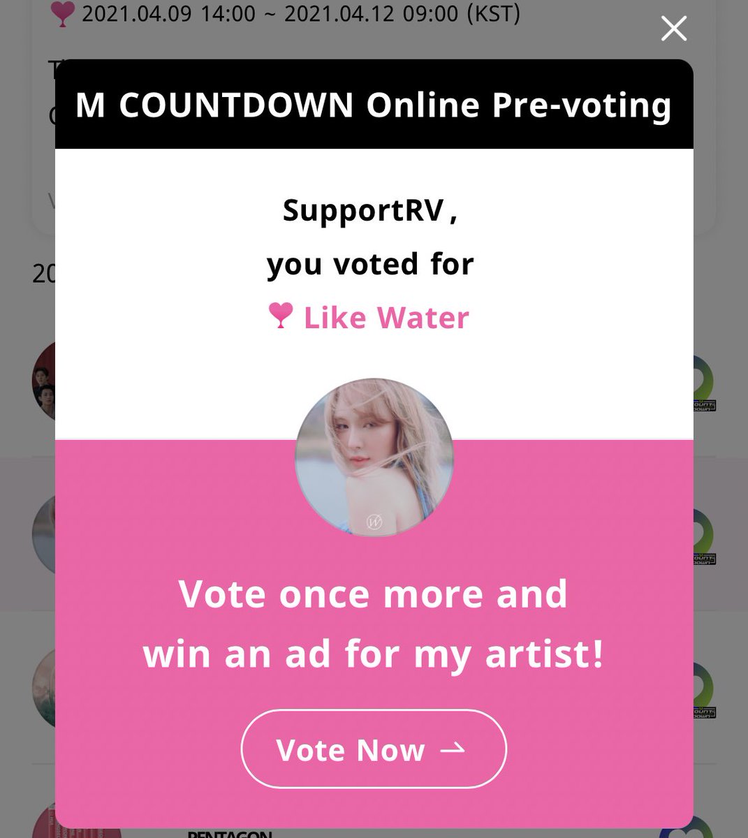 THIS IS A THREAD OF VOTING PROOFSDrop your screenshots of your vote(s) on Mwave Global, Mwave Japan, and Whosfan with  #VOTELIKEWATERWe’ll go first   #RedVelvet  @RVsmtown