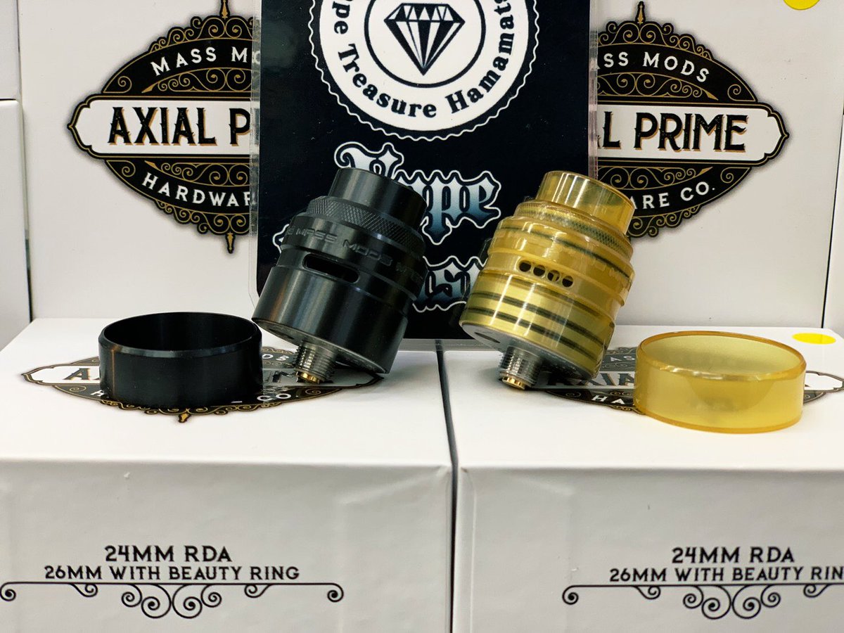 treasure_vape's tweet photo. 皆さんこんにちは🌈風🍃は少しありますが晴天の浜松です🤗
さて‼️入荷情報✨Mass Mods AXIAL PRIME 着弾致しました🙆‍♂️是非‼️本日もどうぞ宜しくお願いします🙇‍♂️🙇‍♀️
#VapeShopHamamatsu #浜松VAPE #入荷 #massmods https://t.co/7g5UmqCFLH