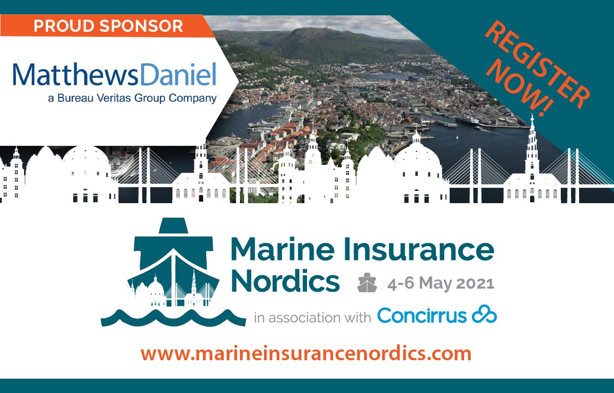 MatthewsDaniel are a proud sponsor of the Marine Insurance Nordics Conference taking place virtually between 4 and 6 May 2021. To register for the conference, visit marineinsurancenordics.com