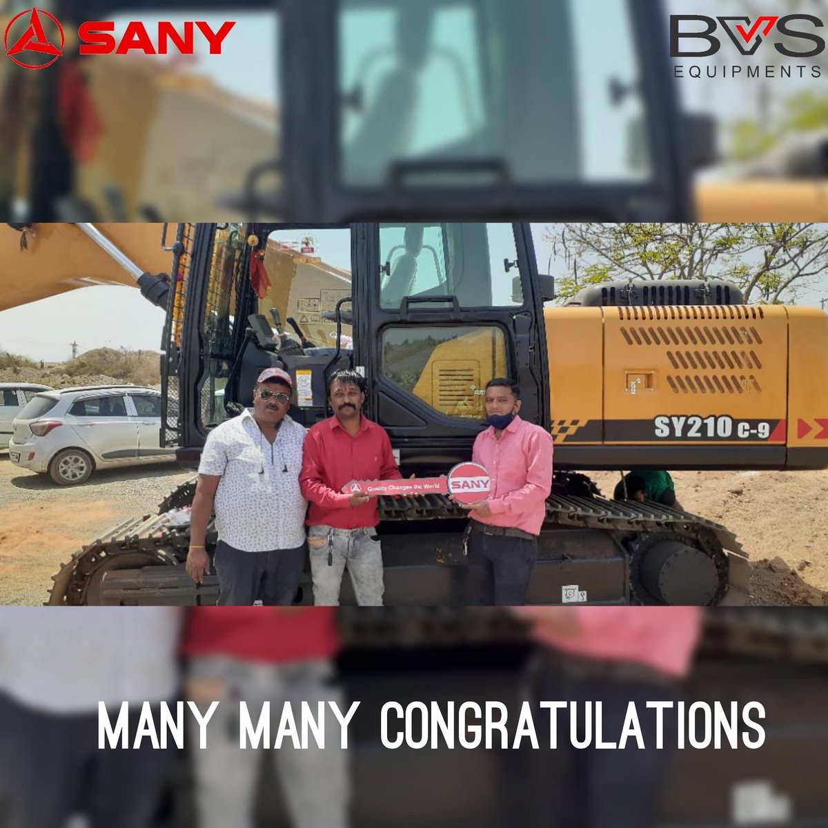 bvs_equipments's tweet photo. SANY SY 210 C -9 #key  Handover to North Gujrat Customer , Ready for commissioning.

#SanyIndia #sanyexcavator #Sany #BVSEquipments #BVS #NorthGujarat #SouthGujarat #vocalforlocal #makeinindia #punemanufacturing https://t.co/RnG5FOXALr